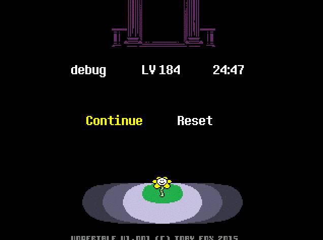 In Undertale, in the fight against Flowey, he can very briefly be seen  saving file 3 at the beginning of the fight. This is the file he loads at  the end of