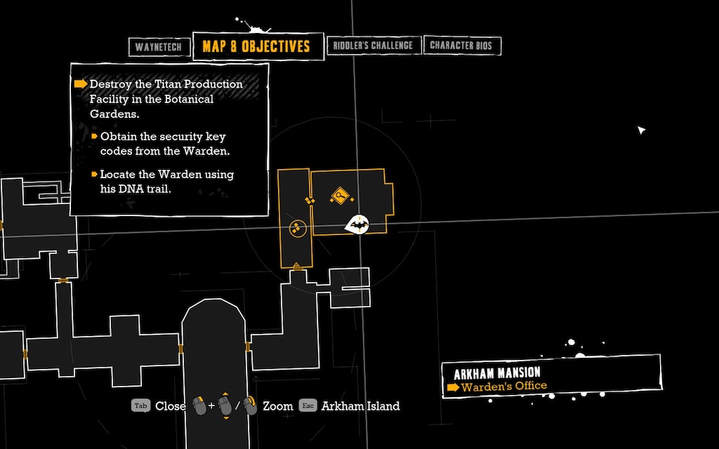 Arkham Mansion Riddler Map Location