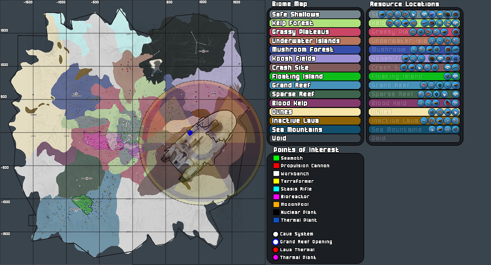 Карта субнаутики на русском