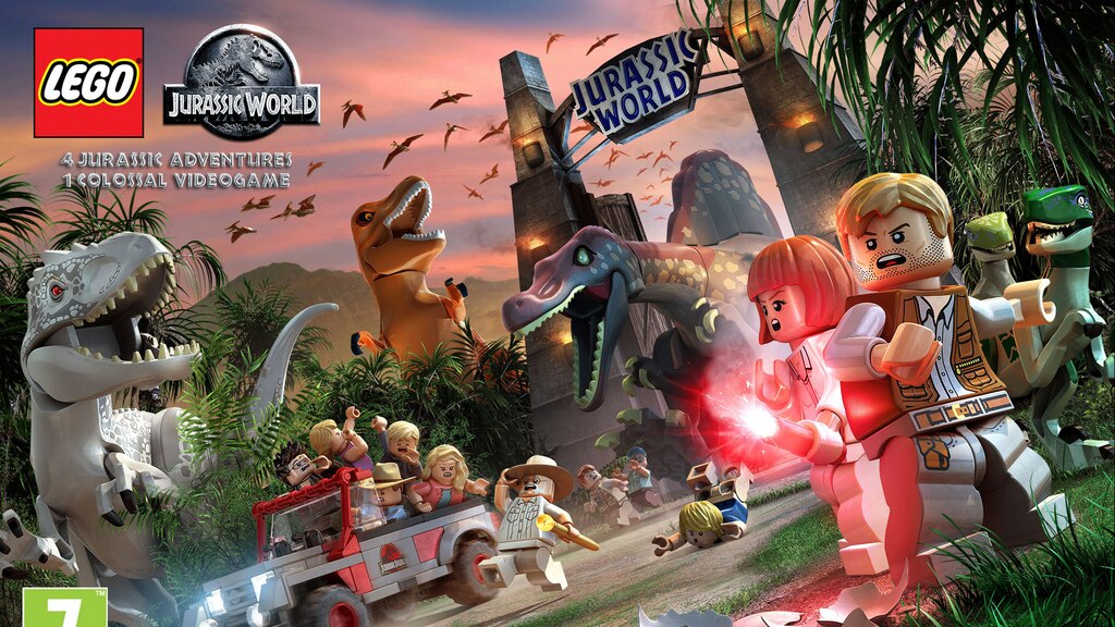 Jurassic world lego steam hot sale