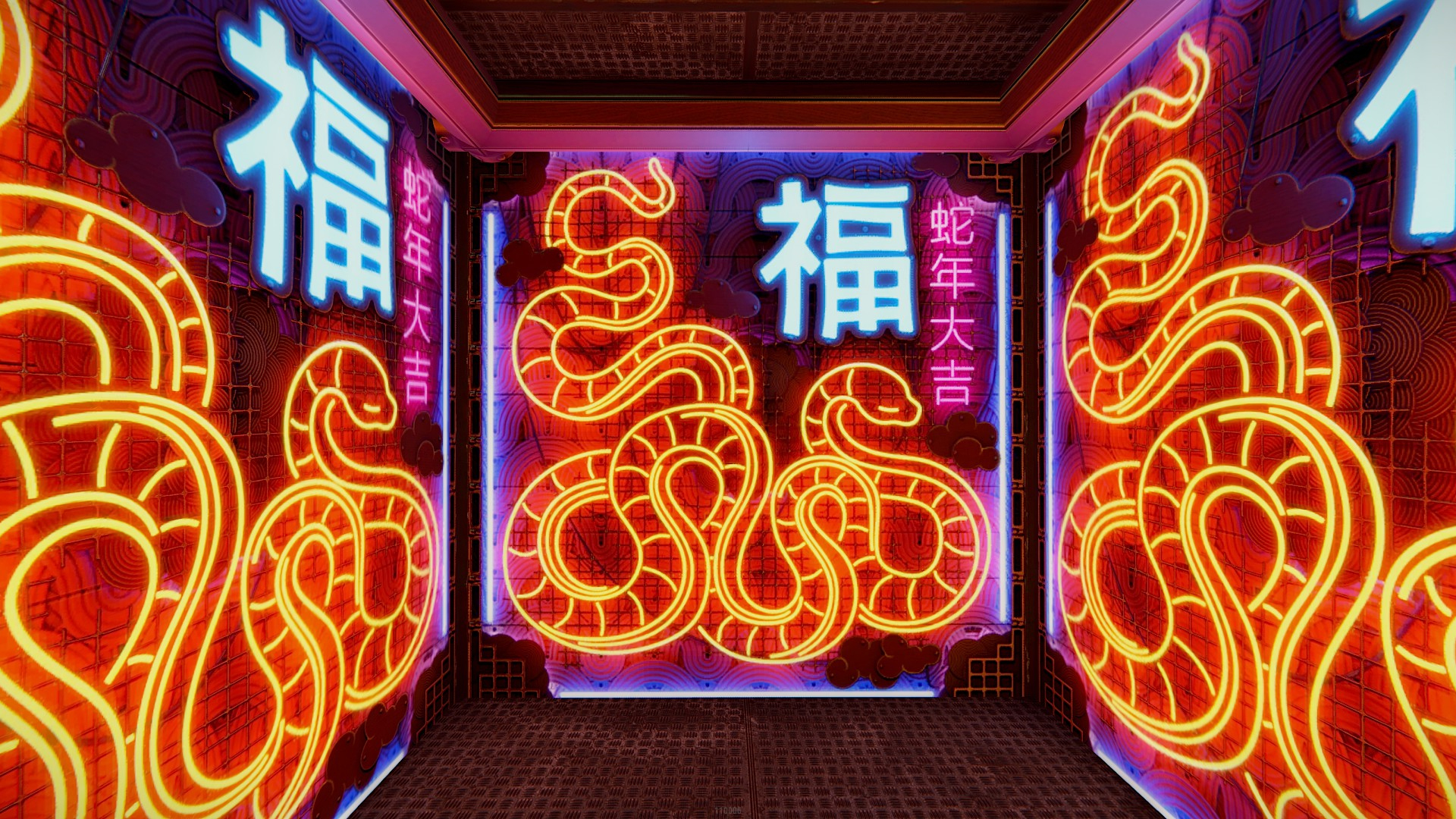 Neon Lunar Serpent Garage Door thumbnail 10