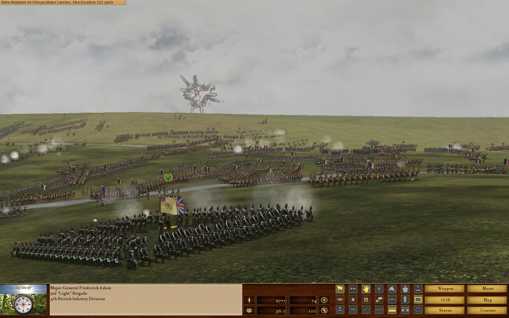 Screenshot of Scourge of War: Waterloo gameplay