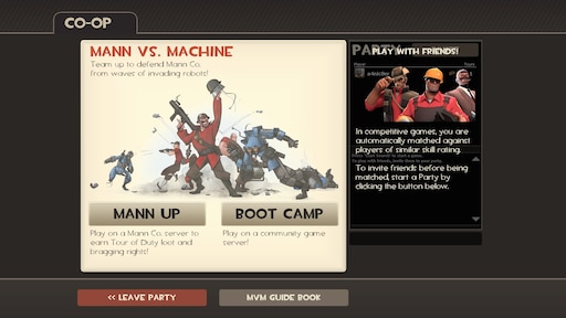 Спільнота Steam: Team Fortress 2. MvM party panel ocluded by text using eve...