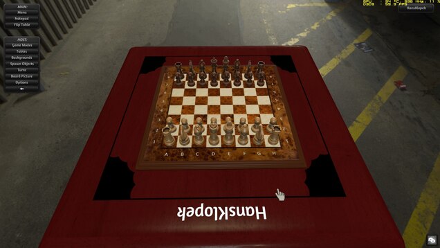 Steam Workshop::Wooden chess board with algebraic notation coordinates
