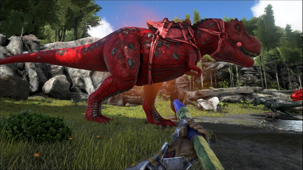Can You Tame Alphas In Ark Mobile Steam Community Screenshot A Rex Saddle Works On Any Tamed Alpha Rex Must Be Force Tamed By Command Cheat Forcetame