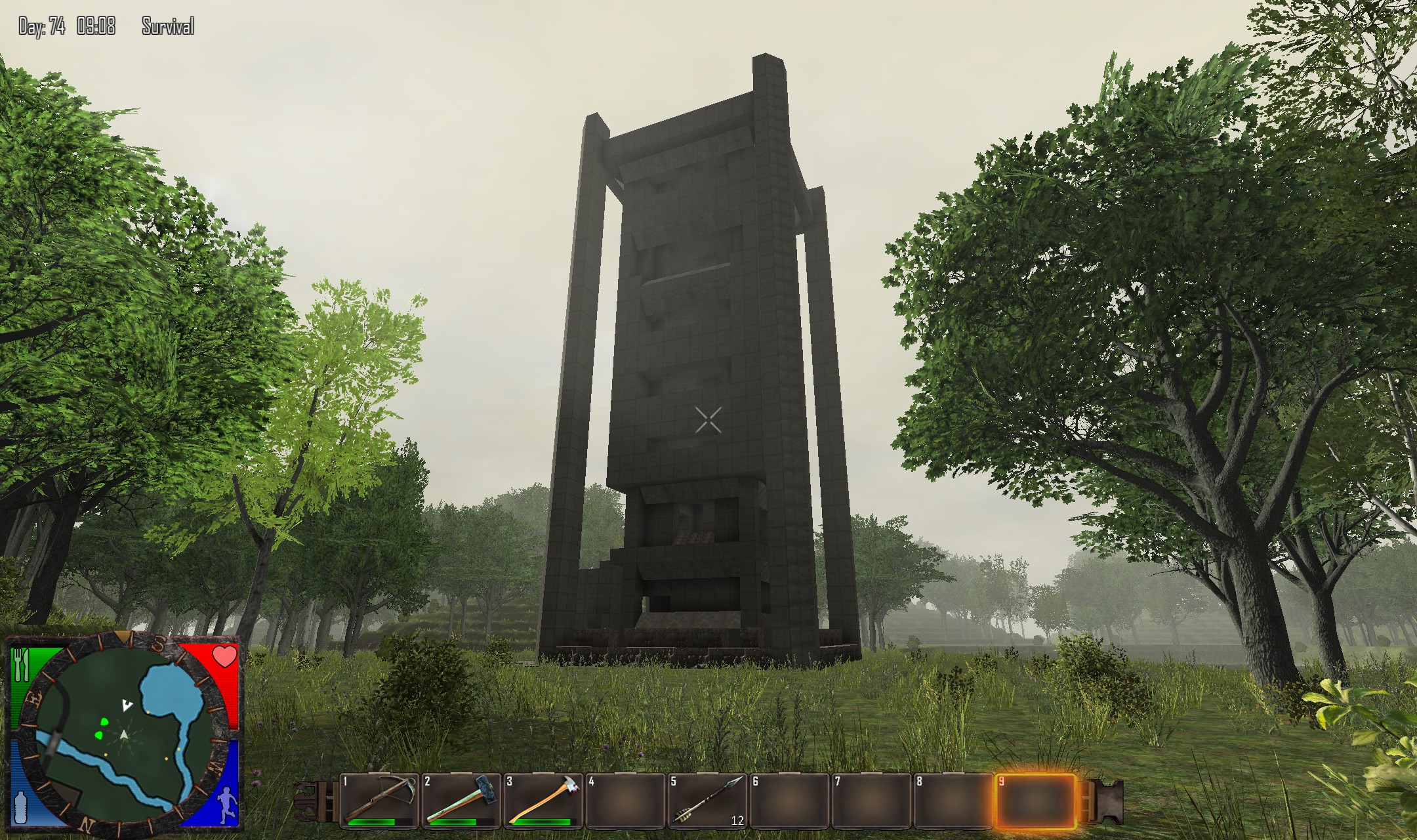 Steam Community Screenshot 7 Days To Die Reinforced Concrete Tower, v2. Full rooftop
