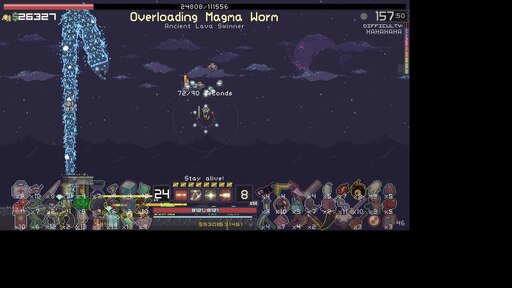 Steam Community :: Screenshot :: Good run. Overloading worms died in less  than 5 seconds from 80 minutes in. Didn't even need a dios :P