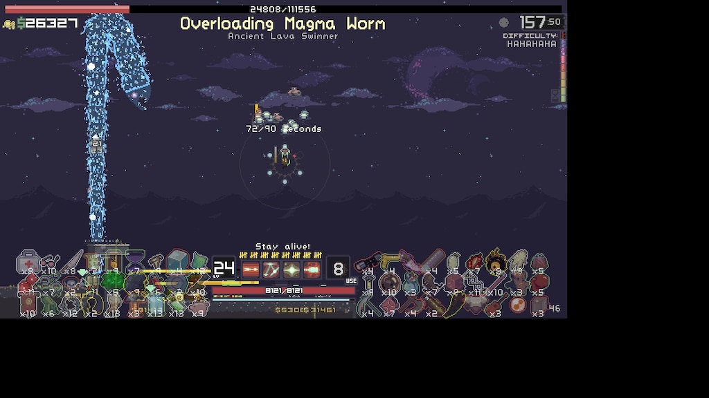 Risk of Rain - overloading magma worm first encounter 
