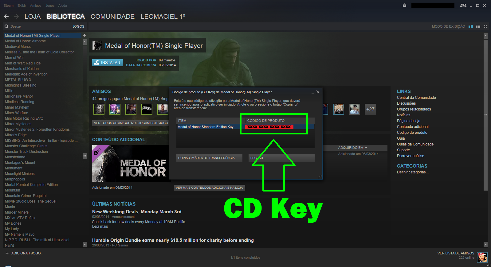 Steam Community :: Guide :: Encontre CD KEY na STEAM - Find CD KEY