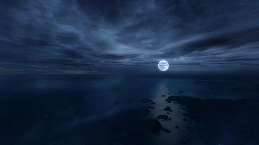 Ночь Луна вода