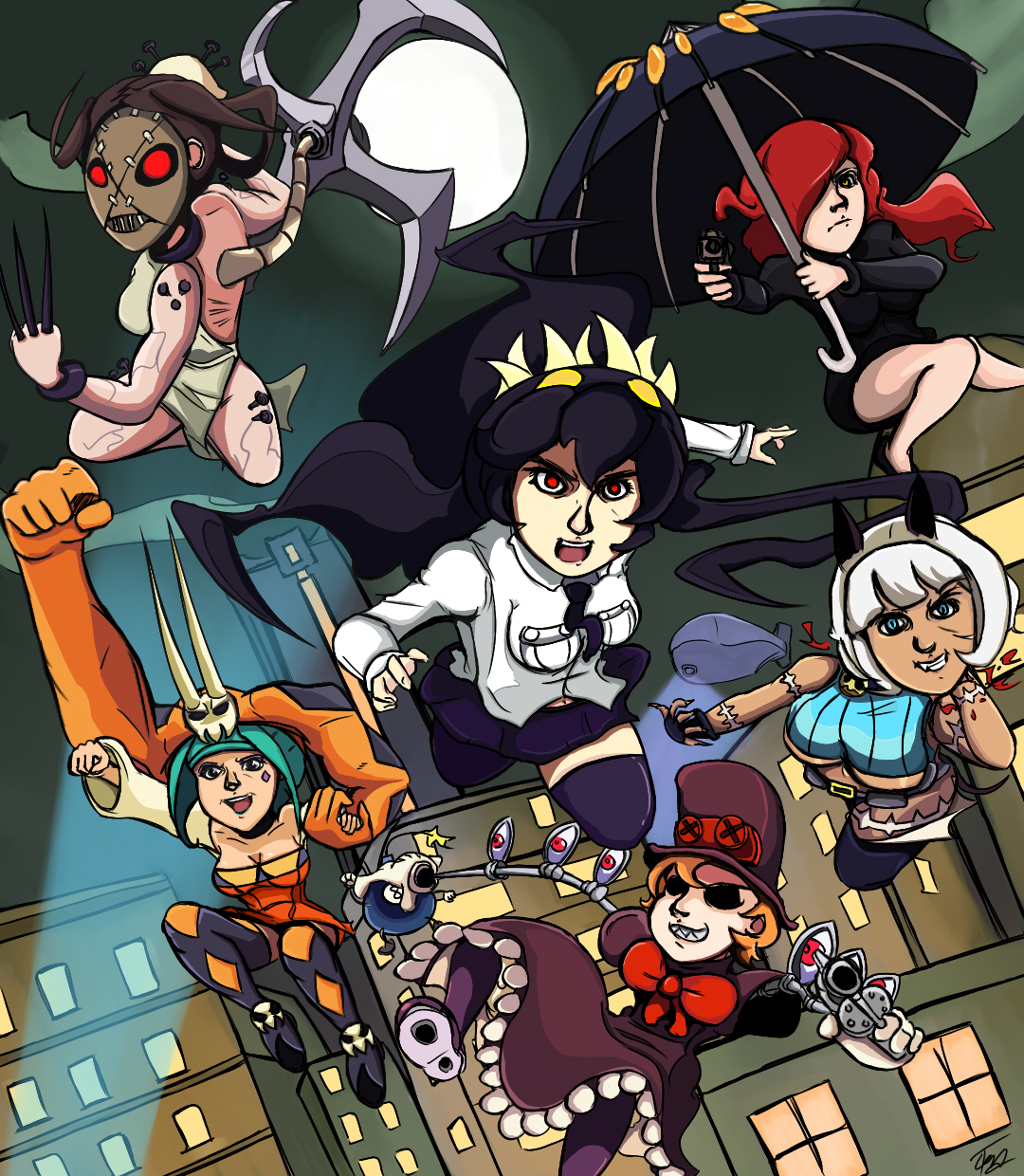Все отсылки в skullgirls. Skullgirls. Лего Skullgirls. Skullgirls персонажи. Энни тройная угроза Skullgirls