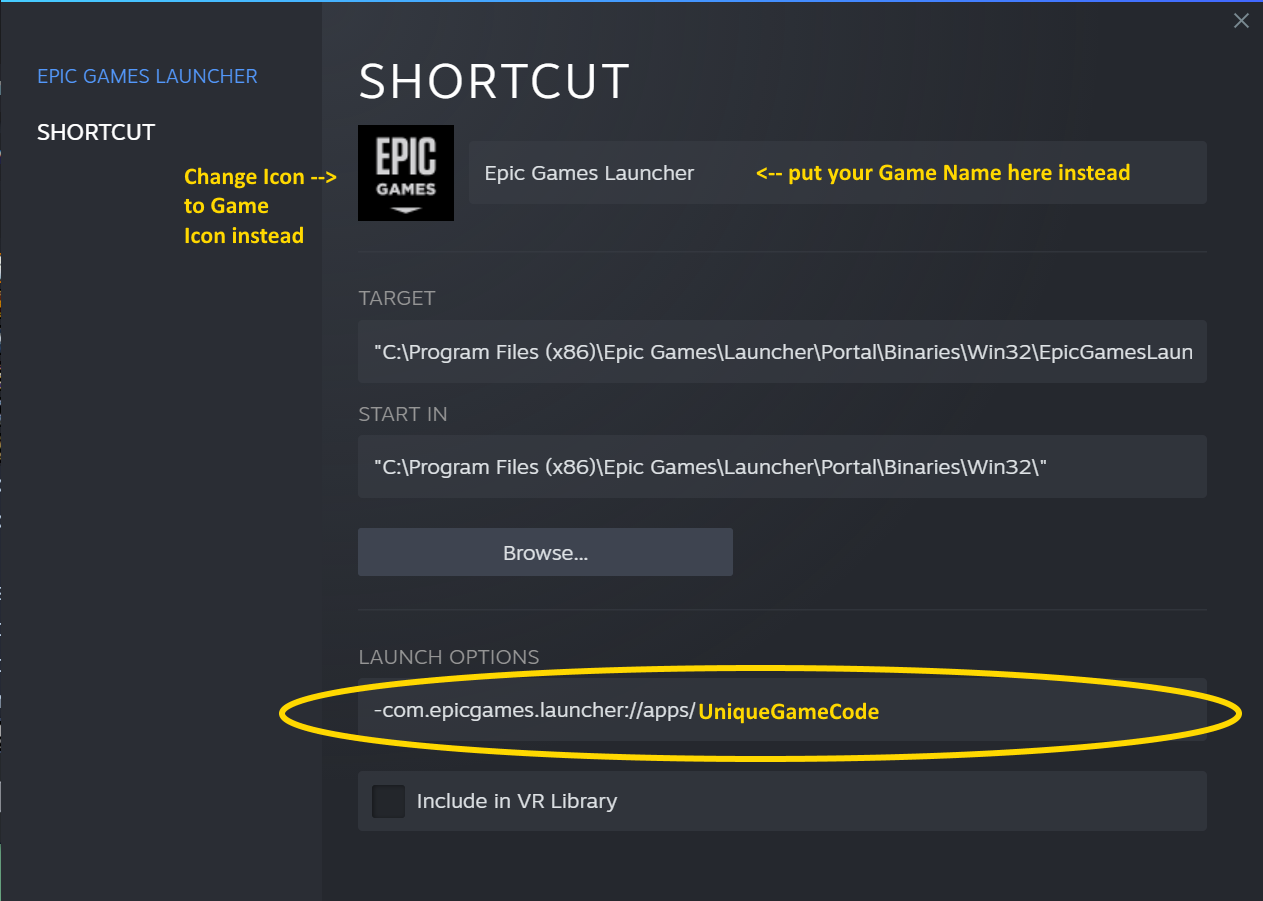 Add Any Epic Launcher Game to Steam, Even Ones That Are Glitchy When Added By Game EXE image 9