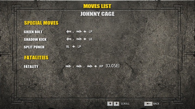 Mortal Kombat Characters Moves List