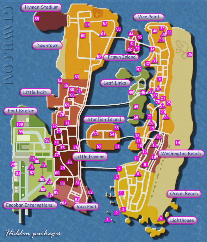 Gta vice city hidden packages map images