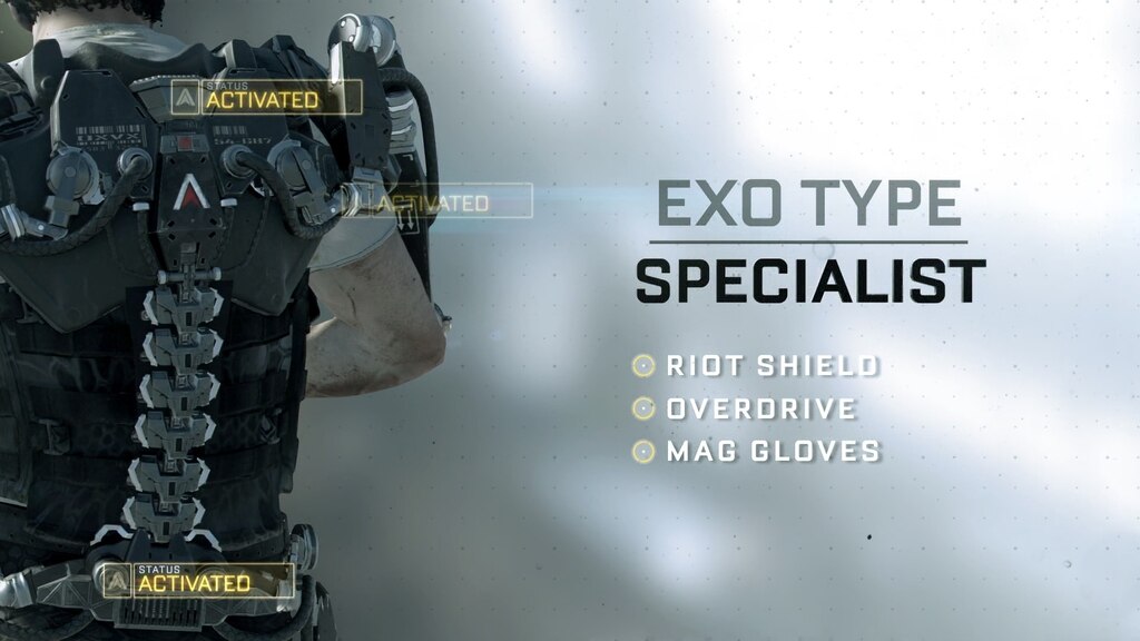 call of duty advanced warfare exoskeleton types