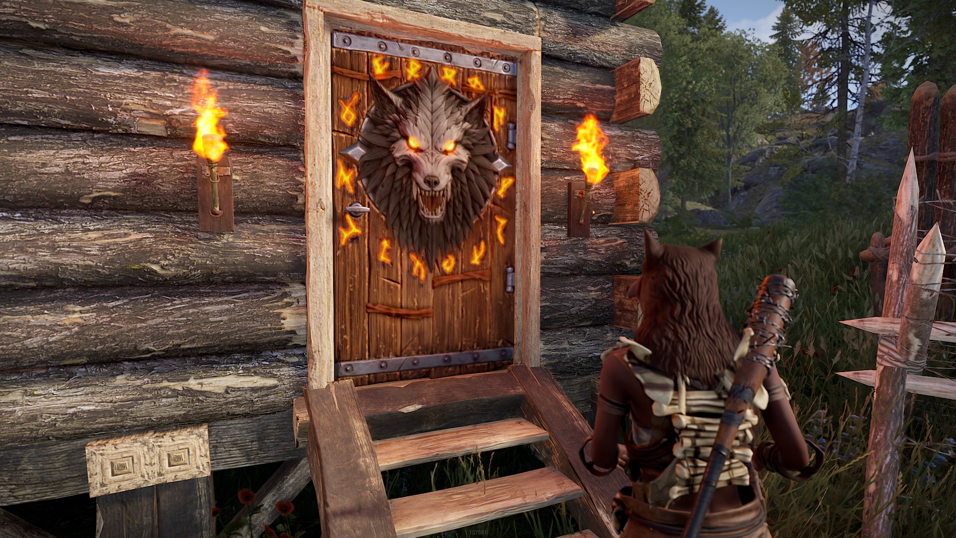 Wolf Warrior Wooden Door thumbnail 4