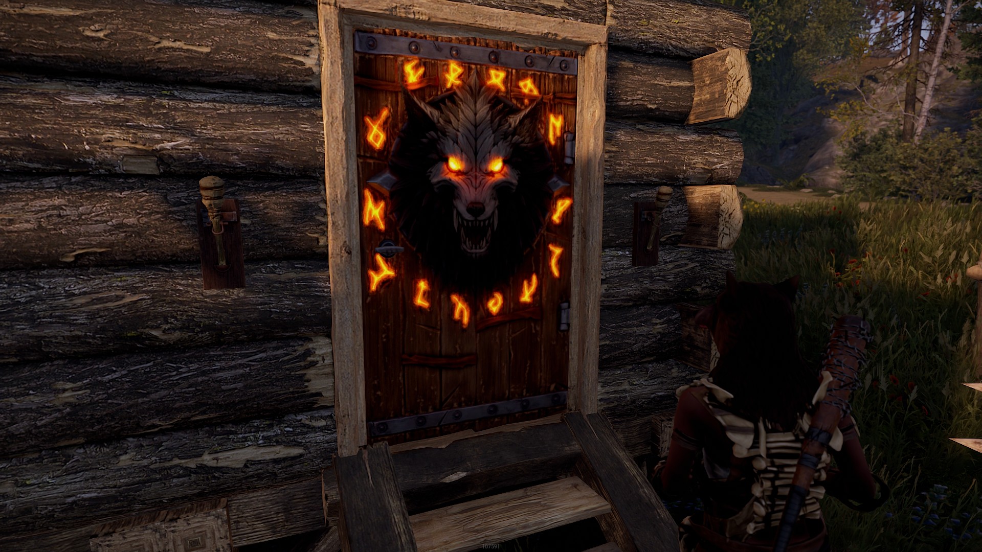 Wolf Warrior Wooden Door thumbnail 5