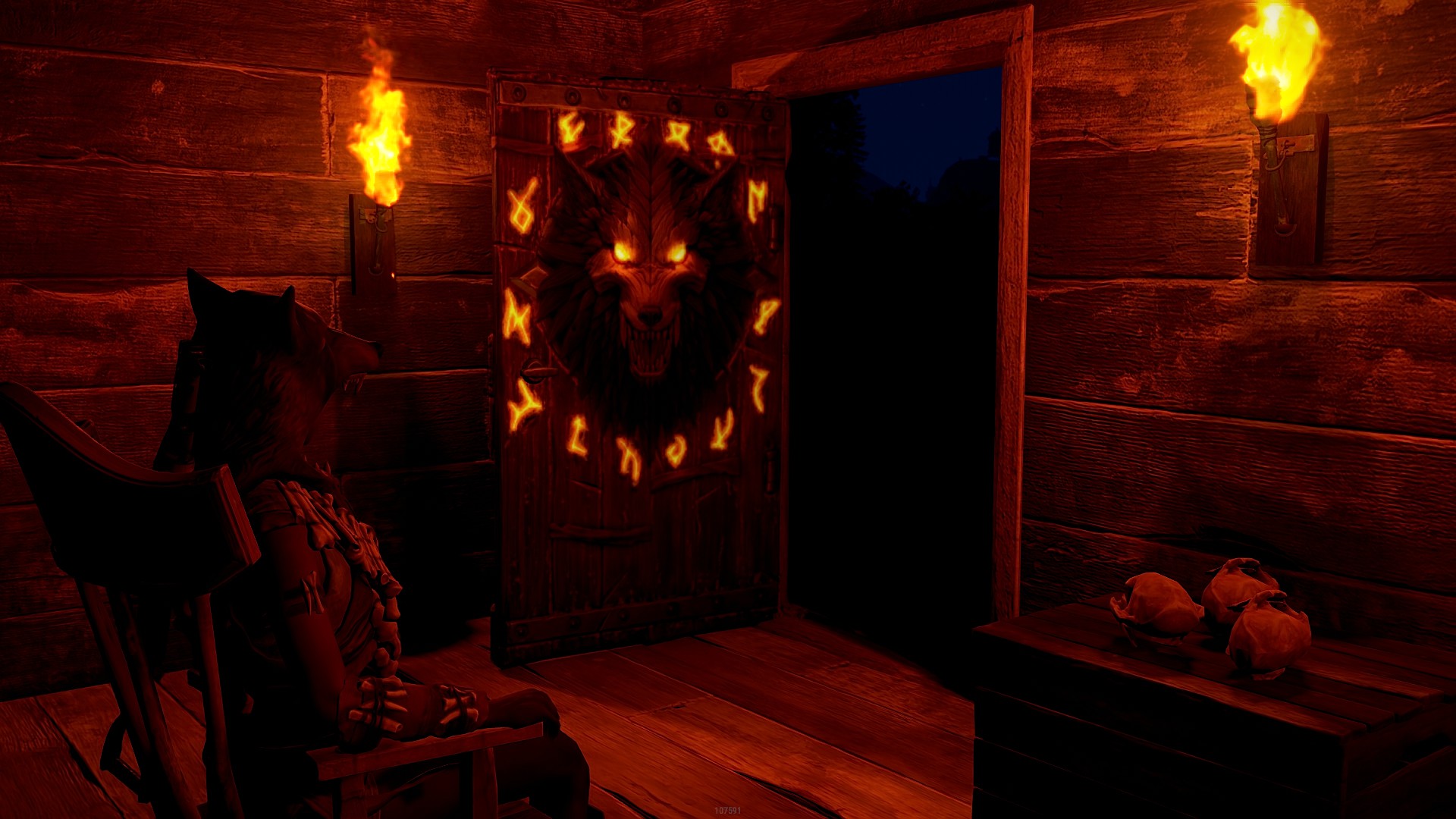 Wolf Warrior Wooden Door thumbnail 3