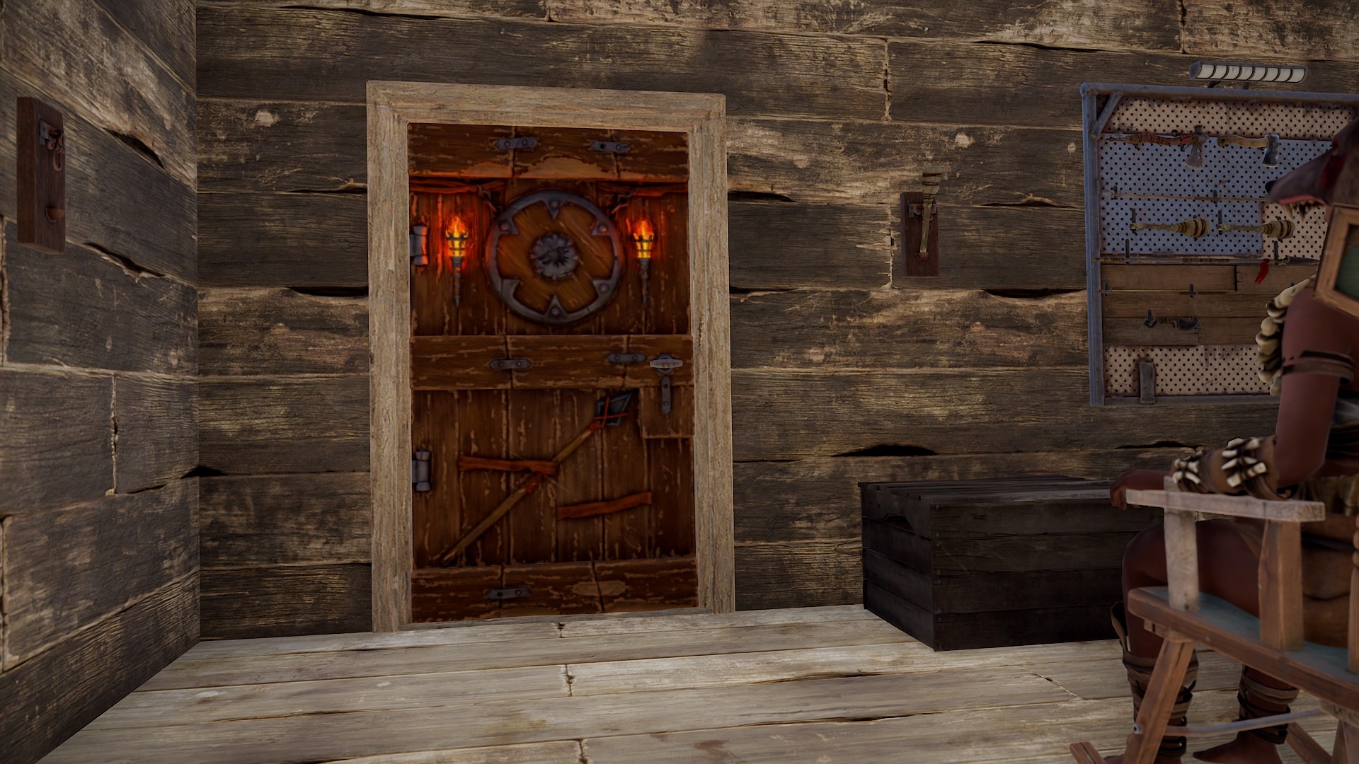 Wolf Warrior Wooden Door thumbnail 7
