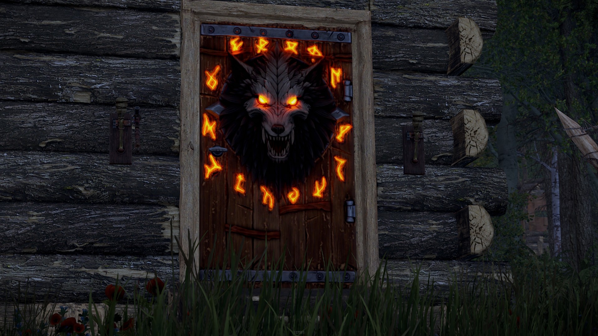 Wolf Warrior Wooden Door thumbnail 2