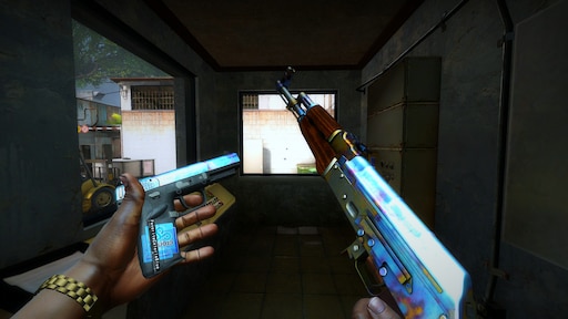 Steam Community :: Screenshot :: #1 5-7 Blue Gem WW & #4 AK-47 Blue Gem MW.