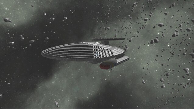 nebula class saucer with a defiant warship