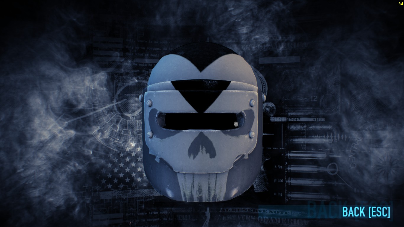 Mask: Vlad Armor Material: Glossy Grey Pattern: Skull Basher Color: Grey/Bl...