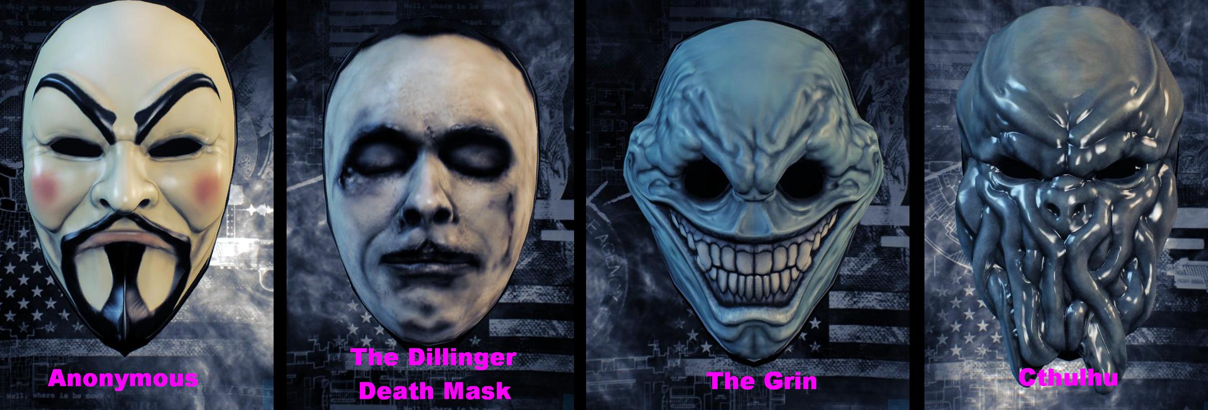 Как получать маски в игре. Payday 2 маски. Крутые маски в payday 2. Маски персонажей из игр. Персонажи игр в масках.