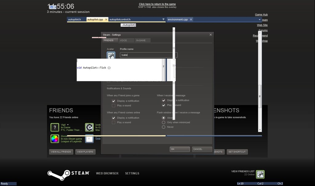 Steam Community :: Screenshot :: Visual Studio doesn't like the steam  overlay :C