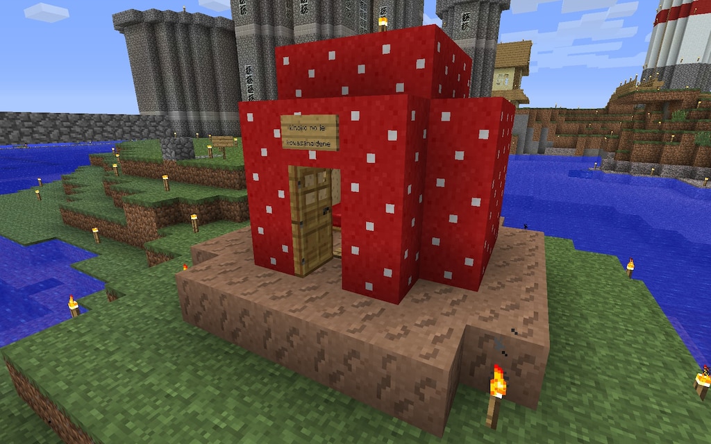 Steam Community Screenshot きのこの家 茶色きのこを土台に 赤きのこ で４畳半の家を建ててみました V1 8からの骨粉によるきのこの成長はムラがあるので 地味に作りにくかったりします