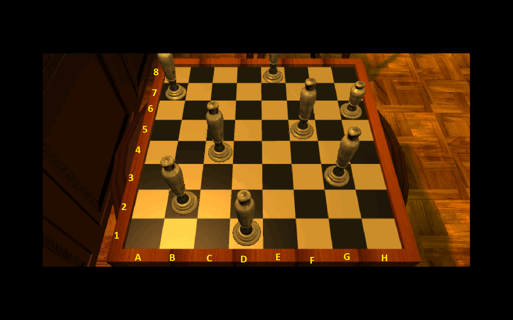 7 гость игра. Головоломка восьми ферзей. 7 Гость головоломка с шахматами. Клэр головоломка с шахматами. Шахматная головоломка игра про древнюю Грецию.