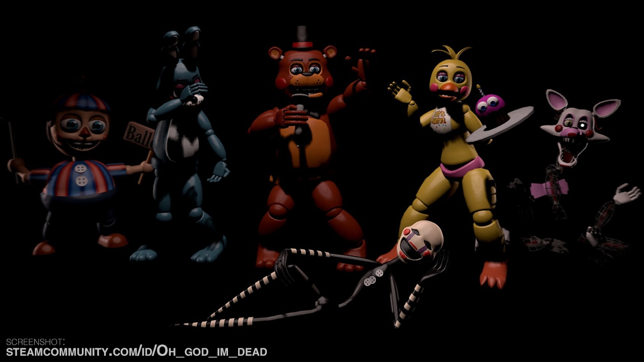 FNAF 2 Prop Showcase (ignore the toy animatronics) by