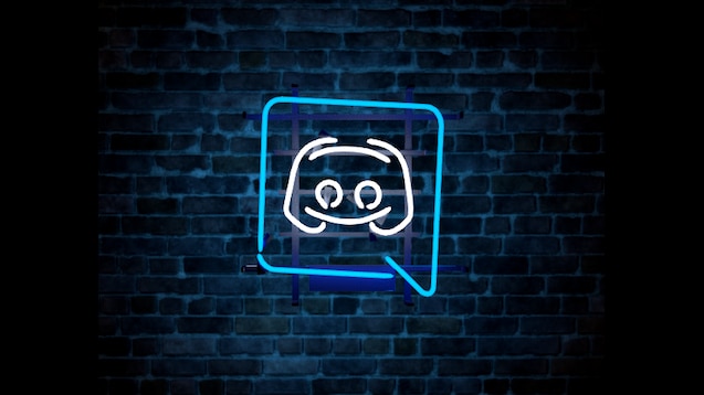 Discord server icon in black and neon blue