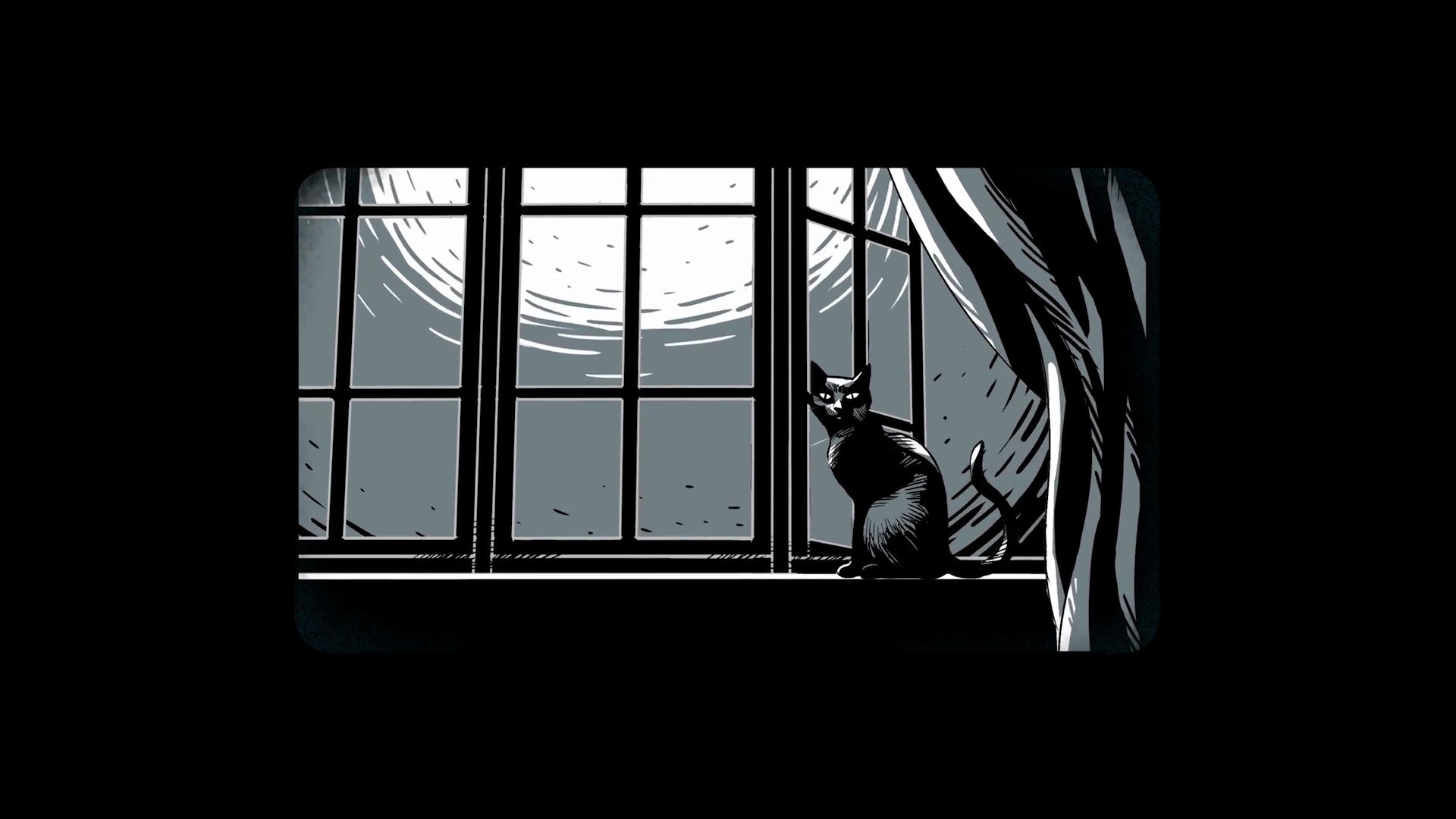 Посмотри в окно песня. Ночной театр теней. Черный кот на окне. Театр теней твоя тень 2007. Человек и кошка плачут у окошка рисунок.