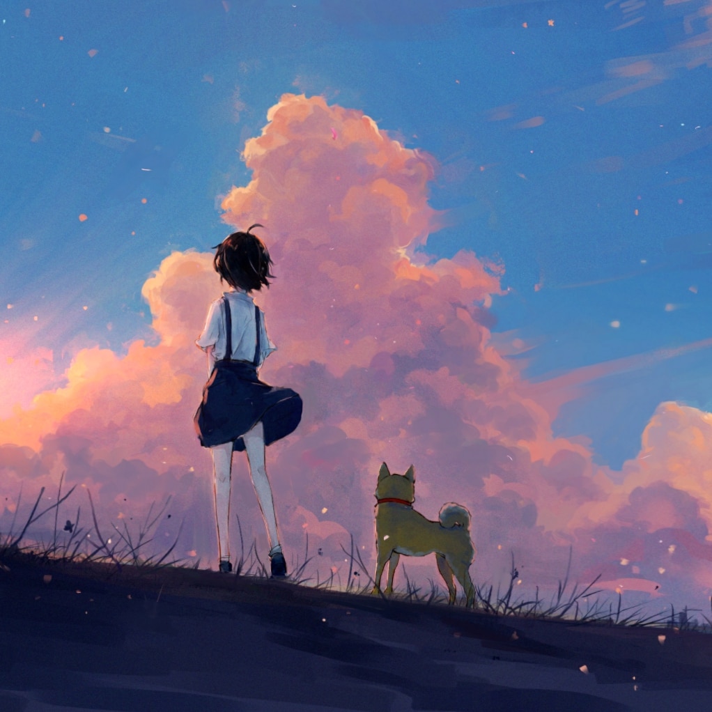 Girl and dog