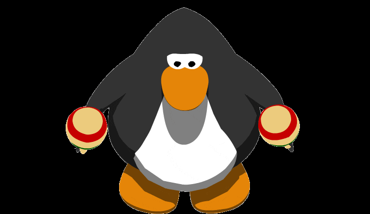 Penguin playing the Maraca - Club Penguin GIF 