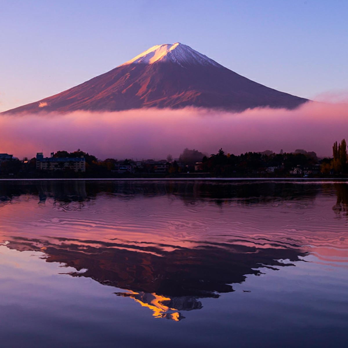 Mount fuji purple живые обои. Обои на рабочий стол Фудзи.