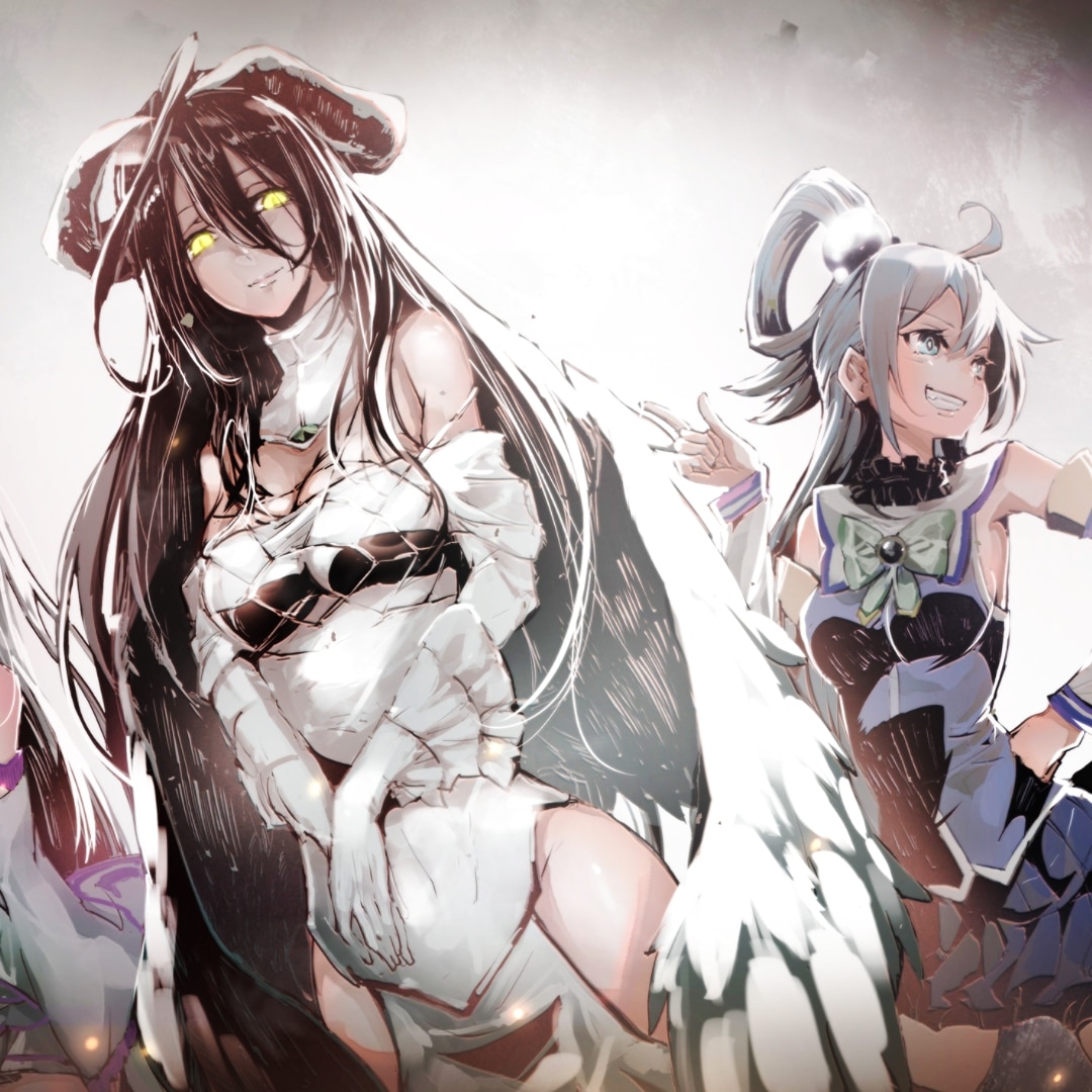 Isekai Quartet - Albedo, Aqua, Emilia, Tanya