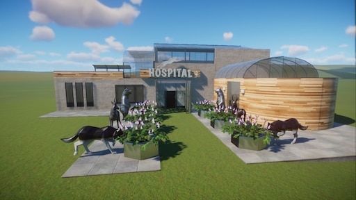 Steam Workshop::Animal hospital (to hide staff buildings)