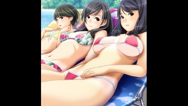 Steam Workshop::18+ / X-ray / three hot anime girls on the beach  (三个热漫的女孩在海滩上)