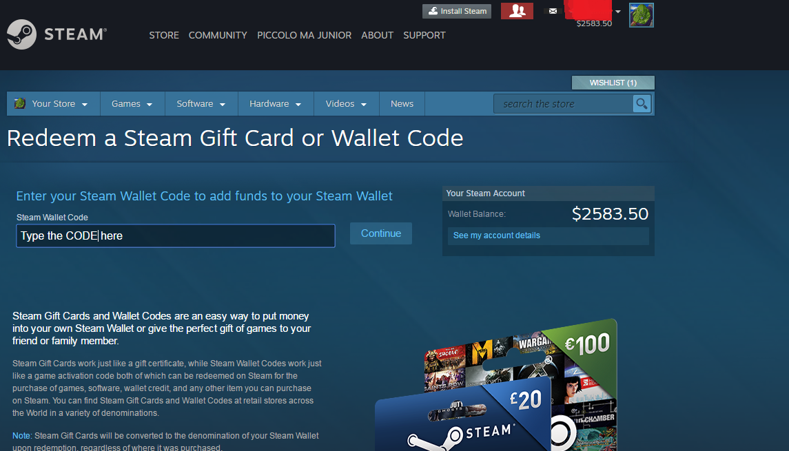 Steam Community Guide How To Redeem Steam Wallet Codes