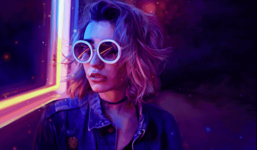 Девушка в неоне фото арт Девушка в неоне фото арт