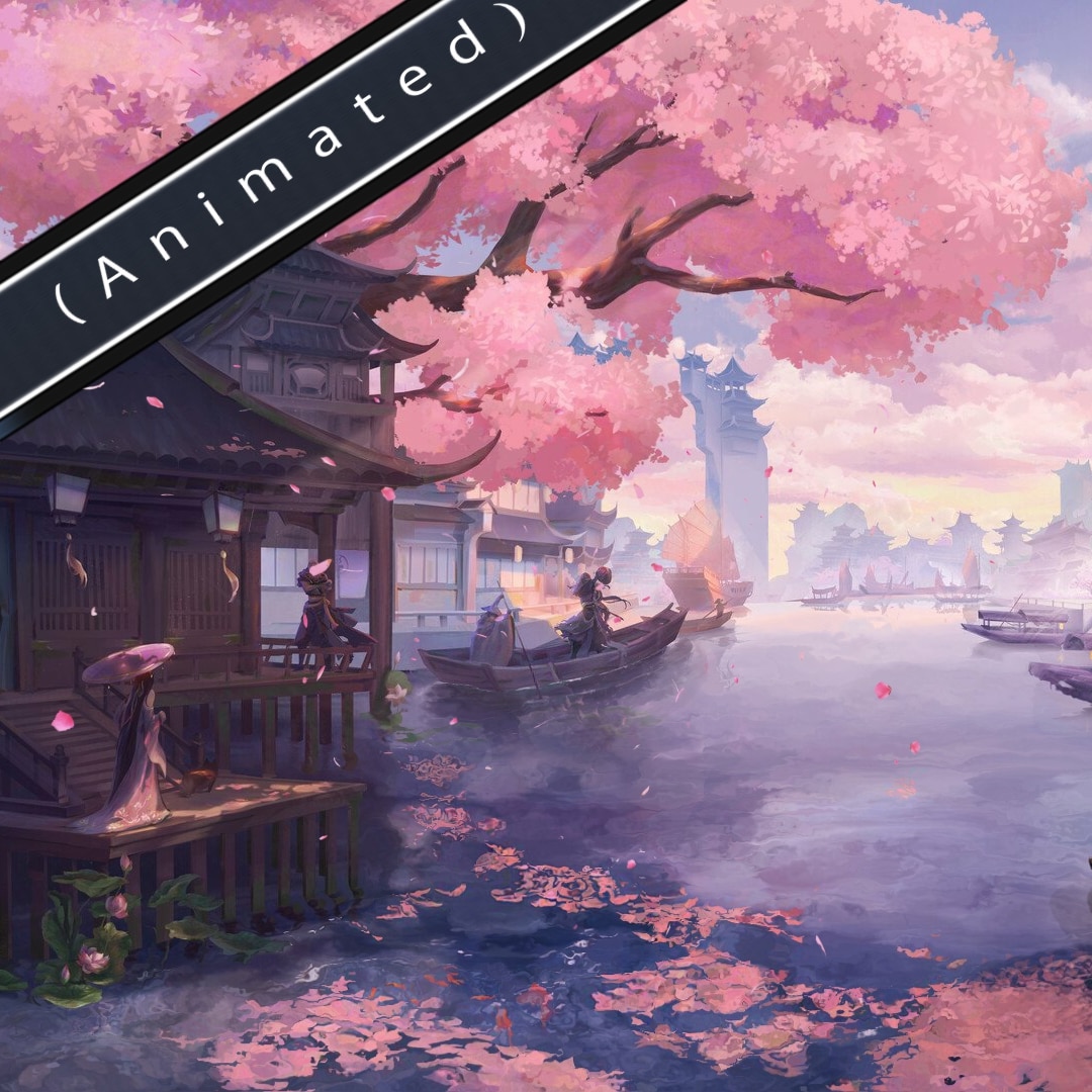 🐌 Sakura River Town ║Artwork by Zhi Yang║