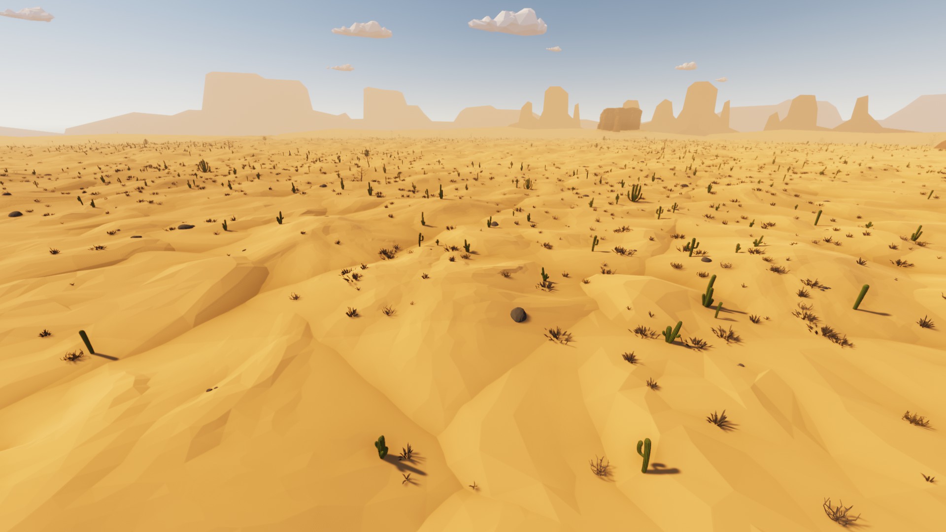 Example of an open desert