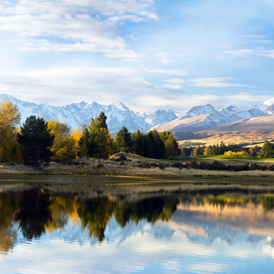 新西兰秘密湖泊秋天风景 3440x1440