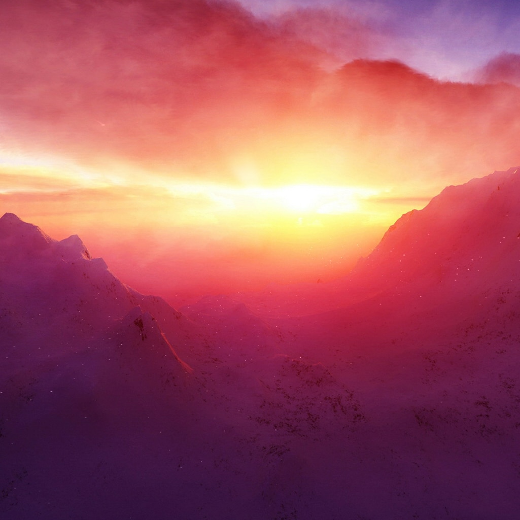 Snowy Mountain Sunrise