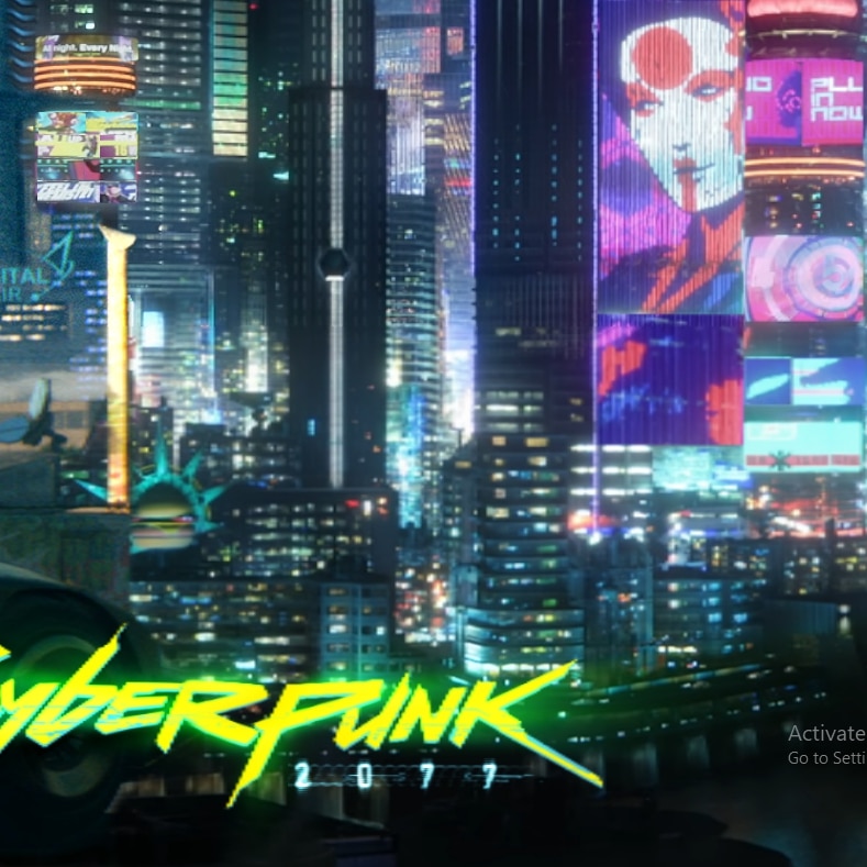 Cyberpunk 2077 Night/Day Dual Monitor Wallpaper