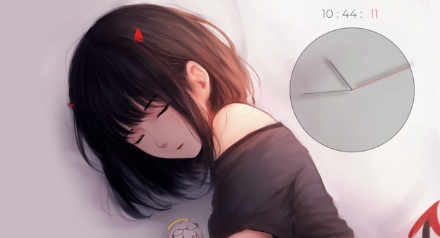 Sleeping Anime Girl Clock Wallpaper Engine Workshop
