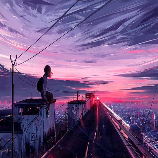 日落、城市 、女孩(Sunsets, cities, girls) | Wallpapers HDV