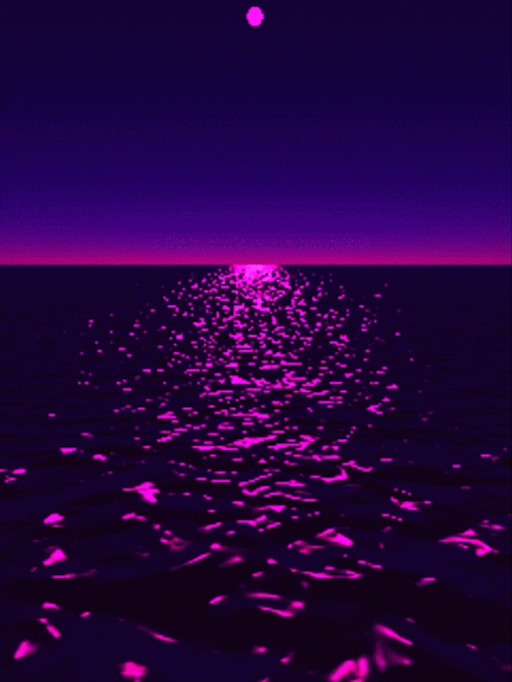 Purple gif. Неоновое море. Неоновый закат. Фиолетовые гифки. Фиолетовый неоновый закат.